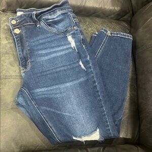 Kancan skinny Women's Distressed Blue Jeans